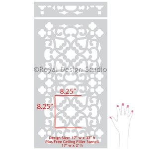 Modern Moroccan Lace Wall Stencils Painting Decorative Wall Pattern in Dining Room or Boho Bedroom image 2