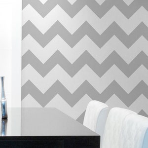 Classic Chevron Wall Stencil Paint Large Chevron Stripes DIY Wallpaper Modern Wall Decor image 1