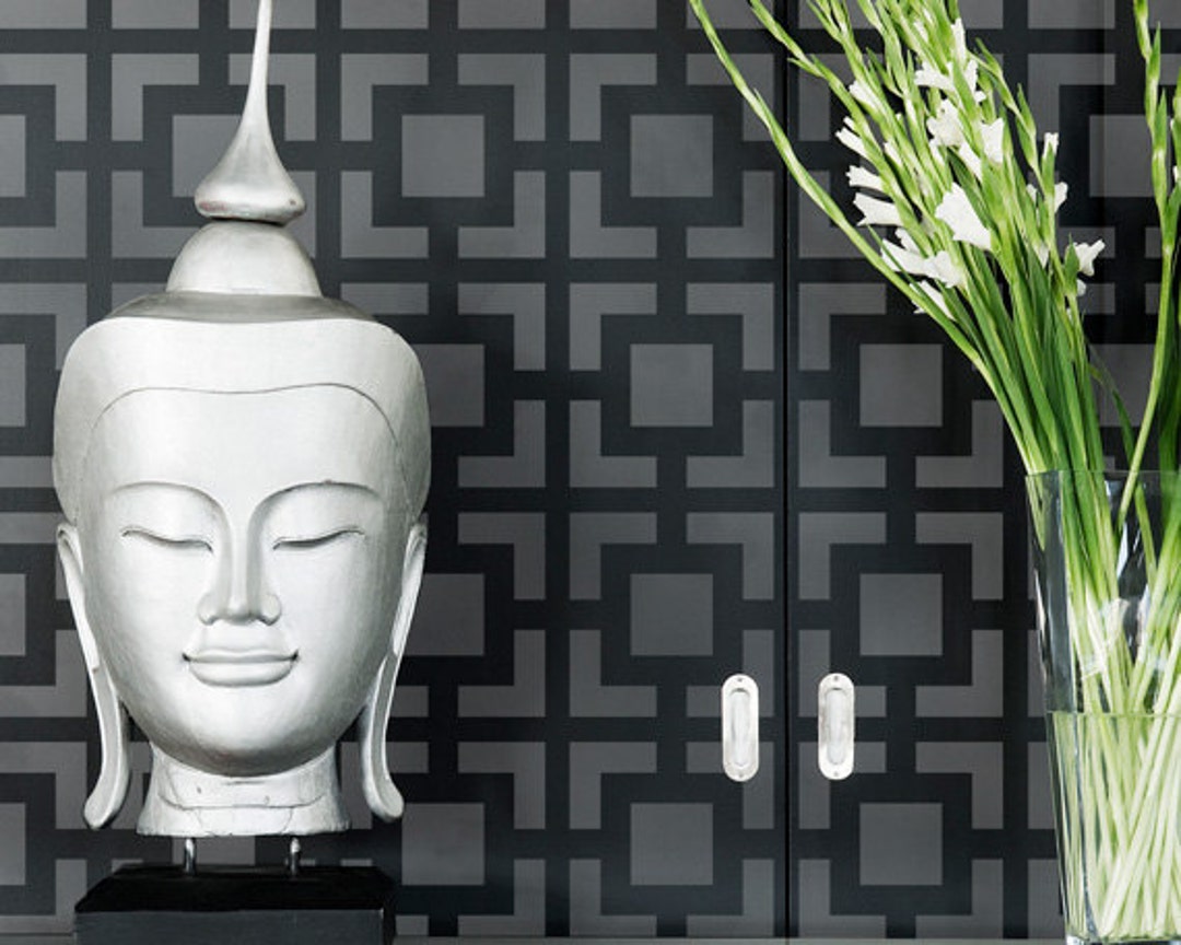 Furniture or Wall Stencil Small Hollywood Squares Allover Stencil