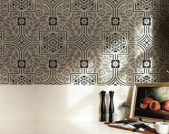 Adelaide Damask Floral Stencil – DIY Vintage Wall & Floor Design
