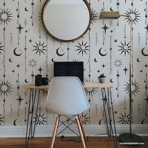 Celestial Moon and Stars Wall Stencil | Stencils for Walls | Star Stencil | Wall Painting Stencil | Celestial Decor