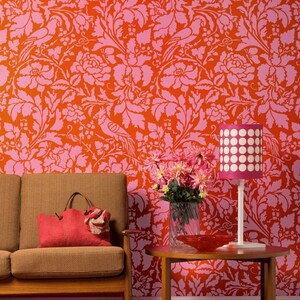 French Floral Bird Damask Wall Stencil | Large Painting Stencil image 3