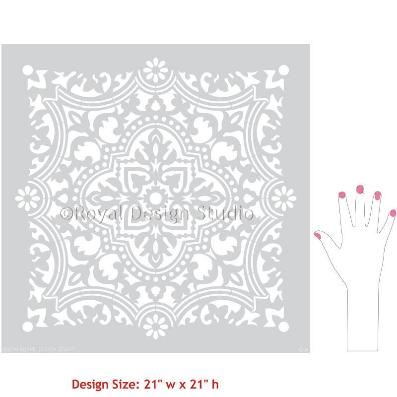 Large Tile Stencils for Painting DIY Decor Faux Tiled Wall Etsy