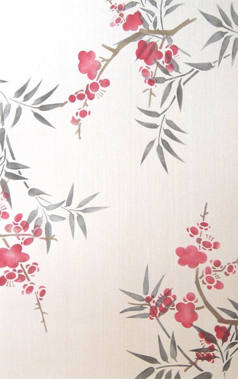 Cherry Blossoms Wall Art Stencils Set Painting Furniture Etsy UK