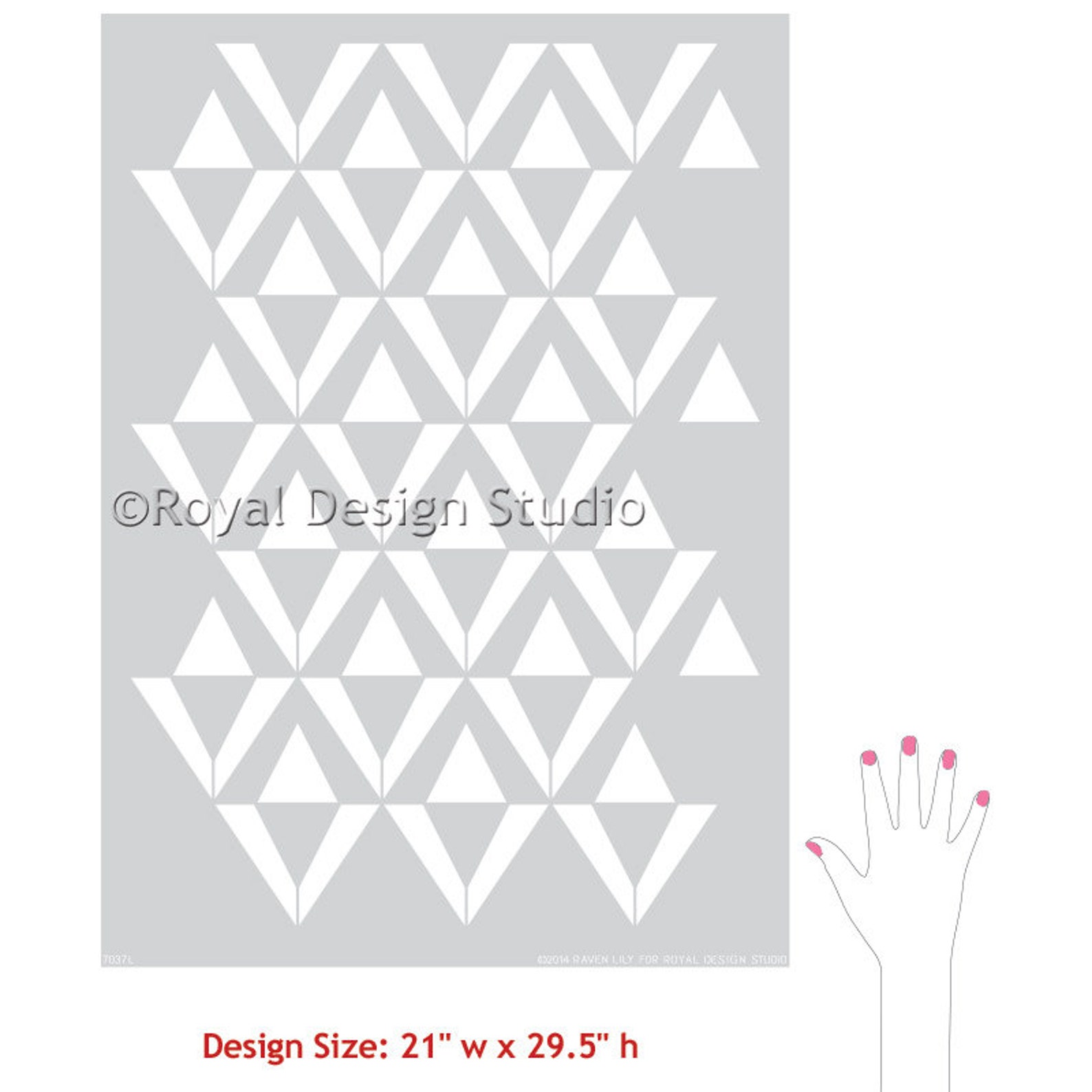 Large Geometric Triangle Wall Stencil for a Painting a Custom Etsy