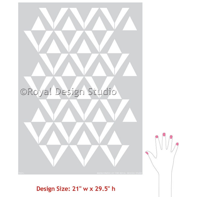 Large Geometric Triangle Wall Stencil for a Painting a Custom Etsy