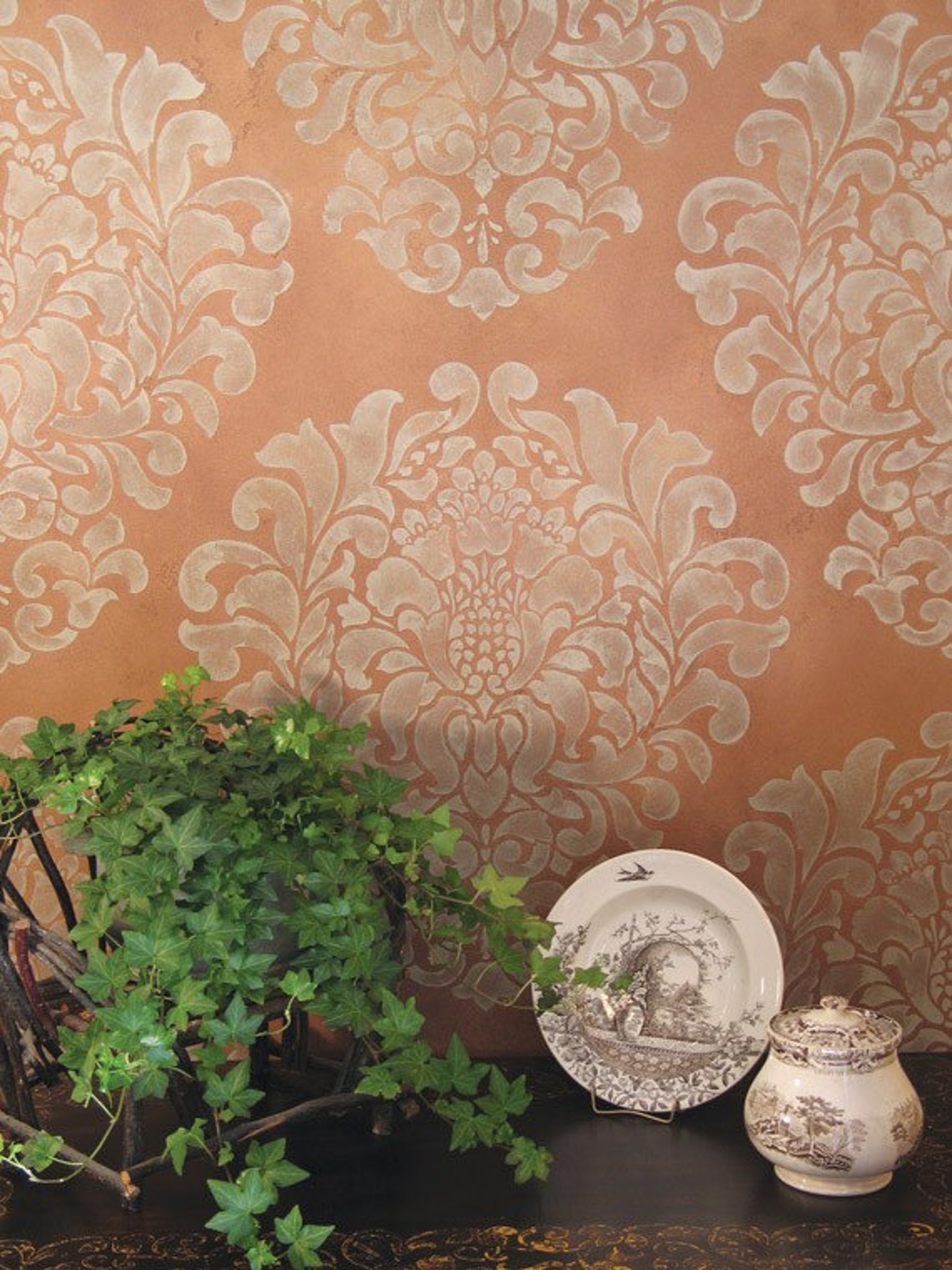 Large Damask Wall Stencil Pattern for Custom Decorating Etsy