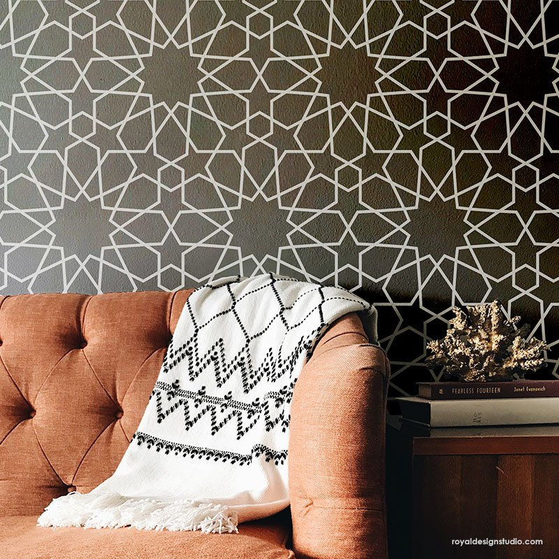 Moroccan Geometry Large Wall Stencil Wall Stencils for Painted Wallpaper Look Global Chic Modern Style Wall Mural - Etsy moroccan-geometry-large-wall-stencil-wall-stencils-for-painted-wallpaper-look-global-chic-modern-style-wall-mural-etsy