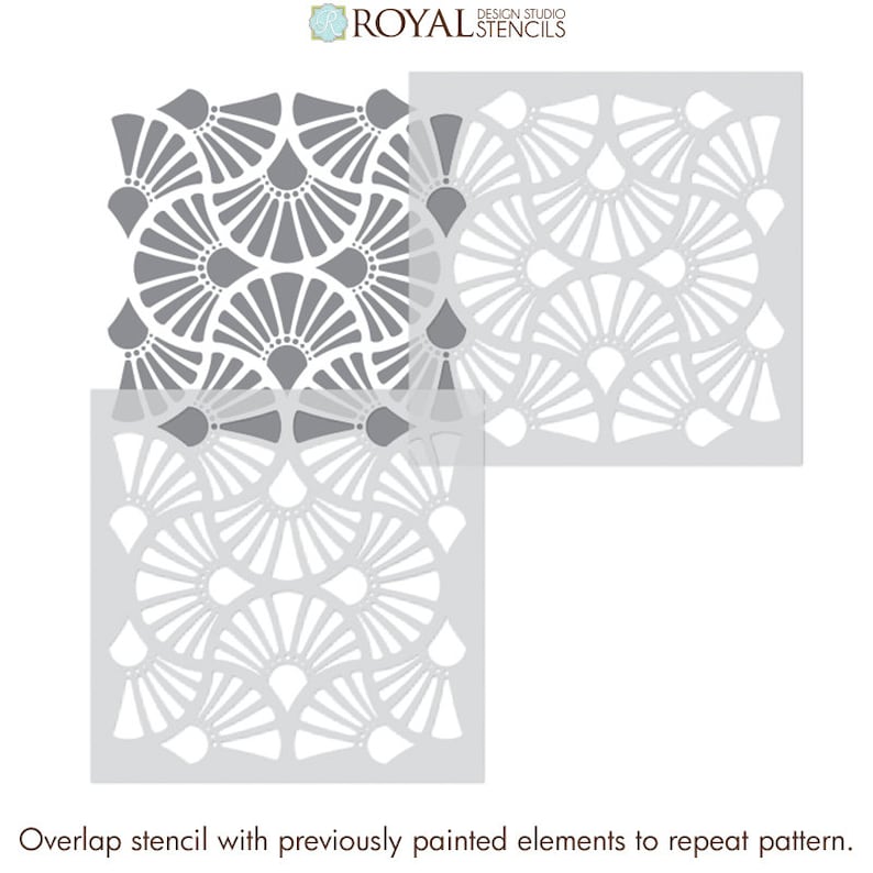 Hollywood Glam Art Deco Wall Stencil for Painting Modern or Etsy