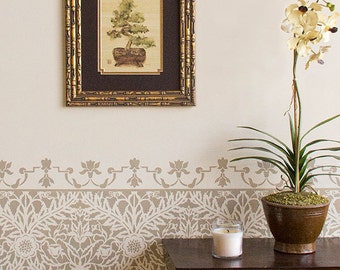 Petite Mughal Moroccan Border Stencil Furniture and Craft Stencil for DIY Decor