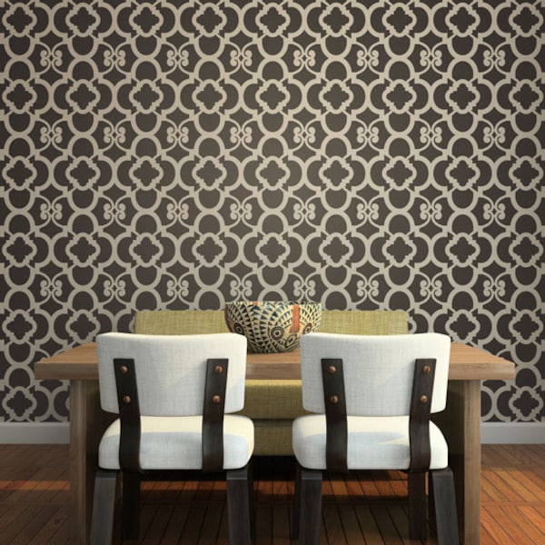 Large Stencil Pattern for Painting and Decorating DIY Accent Wall or Custom Floor Design
