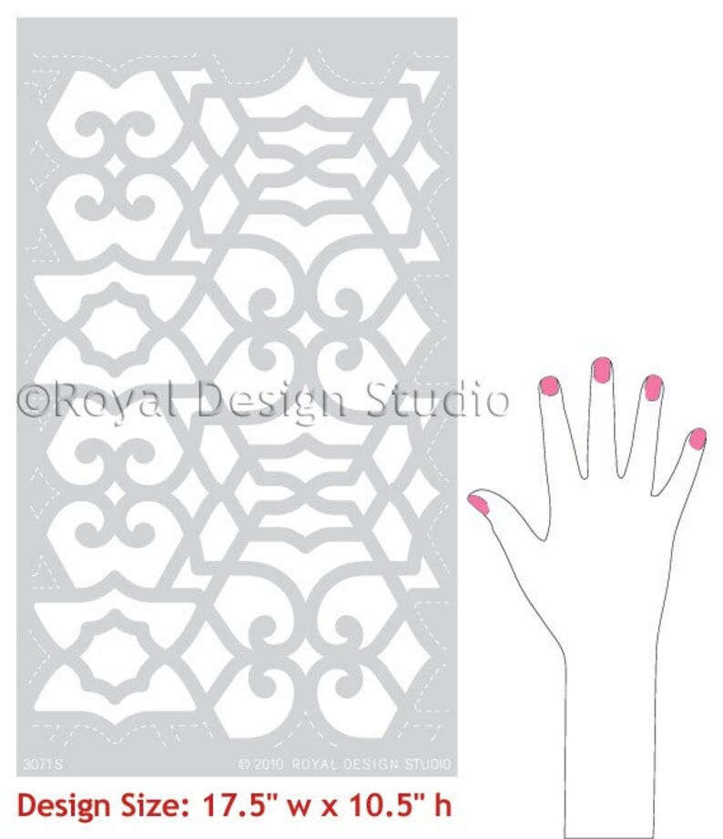 Wall /& Furniture Stencil Small Chez Sheik Moroccan Stencil for DIY Decorating and Wall Decor