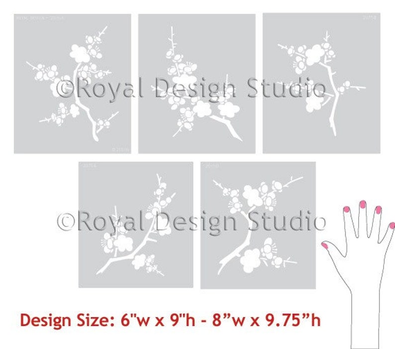 Cherry Blossoms Wall Art Stencils Set Painting Furniture Etsy UK