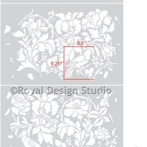 Large French Floral Damask Allover Wall Stencil | Wall Painting ...