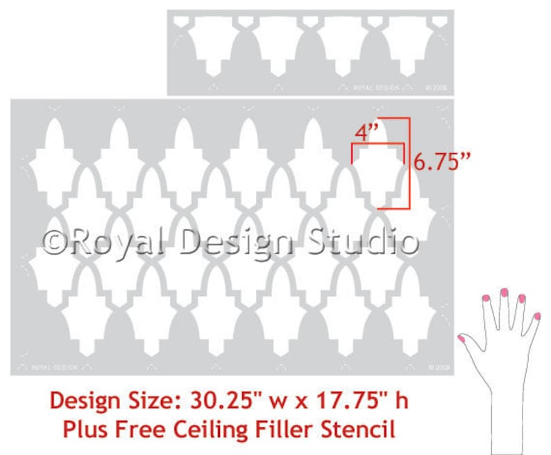 Large Moroccan Arches Wall Stencil DIY Lattice Fretwork Wall Pattern for Painting DIY Indian, Boho, Bohemian Mural image 2