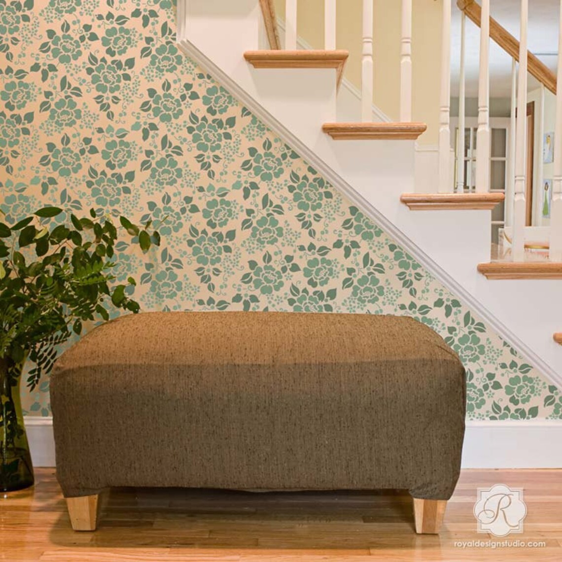 Rose Flower Wall Stencil for Decorating a Feature Wall With a Etsy