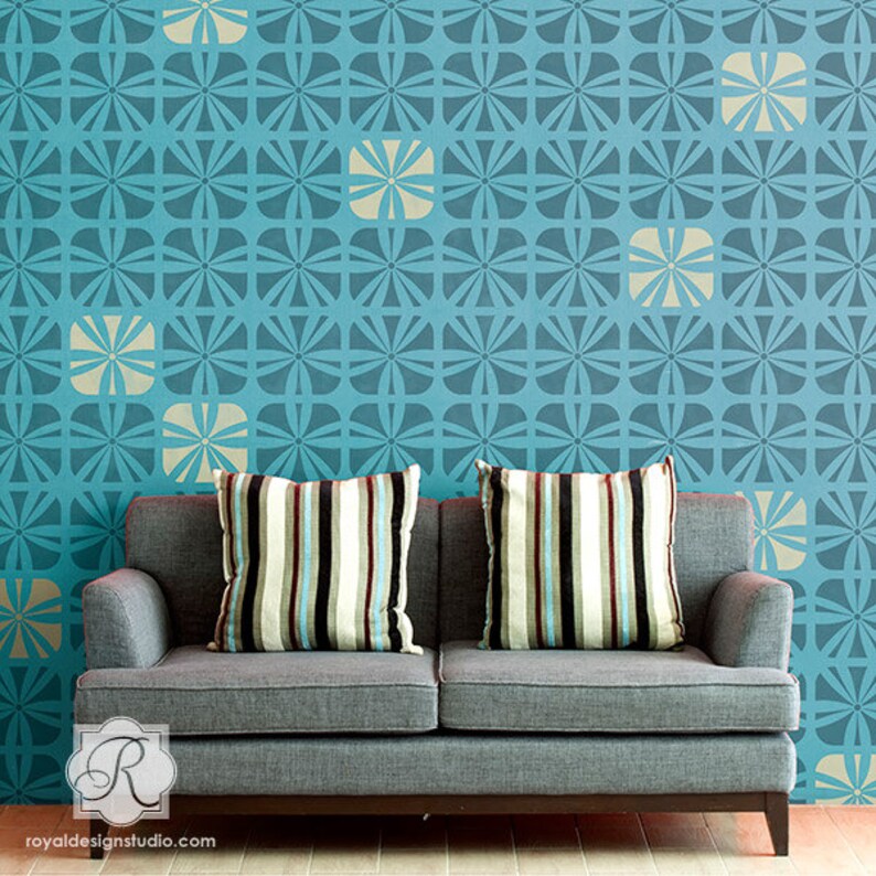 Large Wall Stencils Modern Geometric Accent Wall Pattern for Etsy