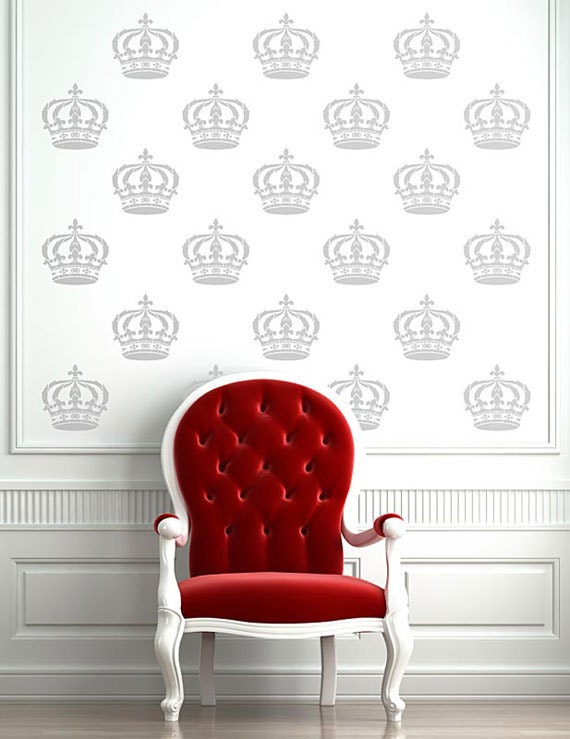 King Crown Wall Art Stencil Large Decal Pattern for Painting