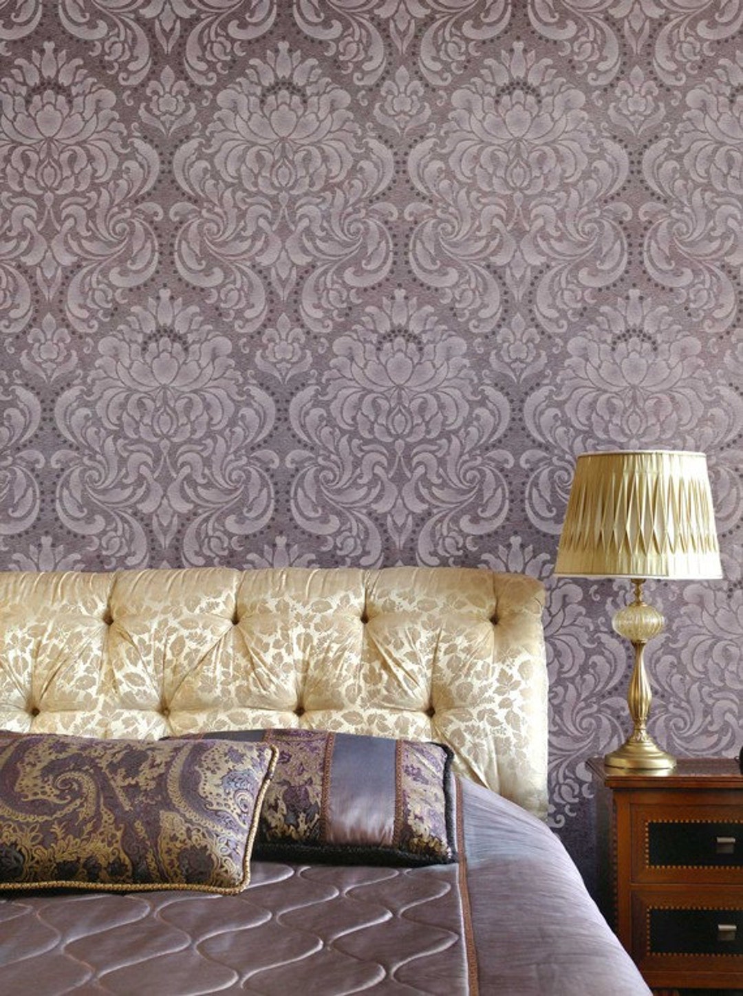 Large Damask Wallpaper Wall Stencil Old World European Wall Pattern