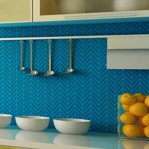 Zig Zag Wall Stencil - Paint Herringbone Pattern for a Wallpaper Backsplash or Furniture Upcycle