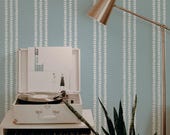 Country Stripe Stencil with Stitching Look | Large Wall Stencil for Painting Walls | DIY Wallpaper with Paint | Modern Cottage Stencil