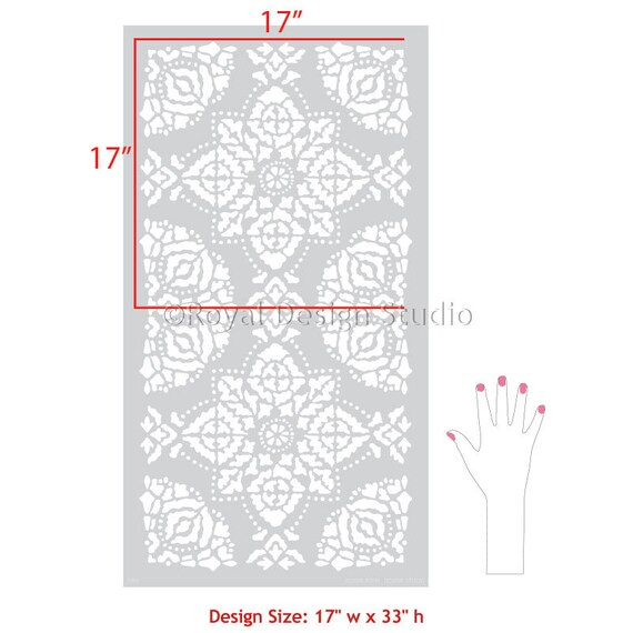 wall stencil indian block print pattern wall art stencils etsy