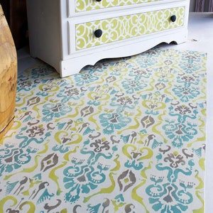 Colorful Ikat Pattern Wall or Floor Stencil | Boho Chic Bohemian Wallpaper Stencil | DIY Painted Wall Decor Projects