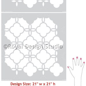 Large Lattice Wall Stencil Design Painted Decorative Wall Pattern Eastern, Asian, Moroccan, Fretwork Grille DIY Wallpaper image 2