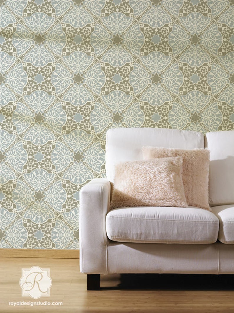 Large Moroccan Wall Stencil Toubkal Lace Stencil for Accent - Etsy