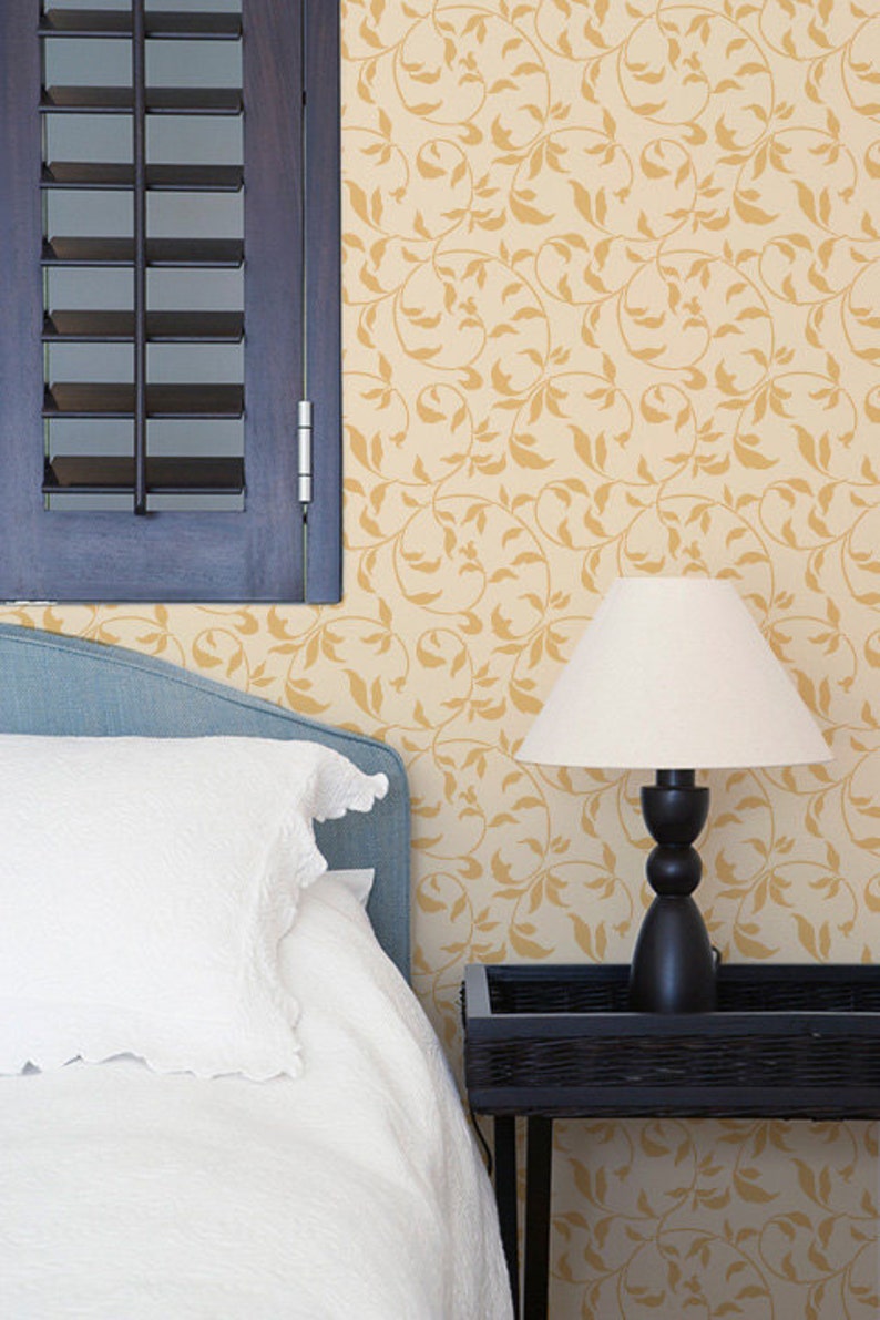 Vine Leaves Wall Stencil Painted Accent Wall Nature Designs Etsy UK