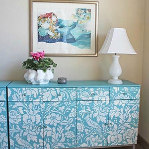 French Floral Bird Damask Wall Stencil | Large Painting Stencil image 6