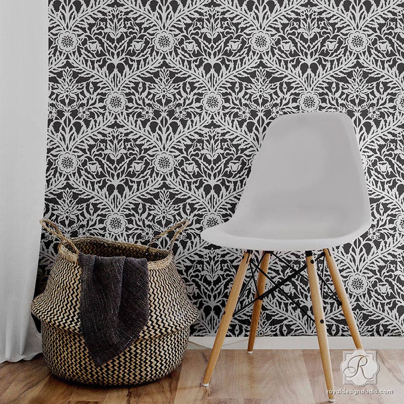 Mughal Moroccan Trellis Wall Stencil Painted Designs For Diy Bohemian Style Decor