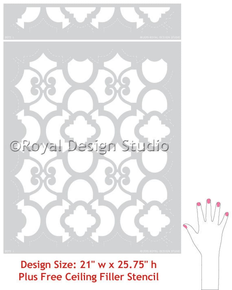 Large Stencil Pattern for Painting and Decorating DIY Accent Wall or Custom Floor Design image 2