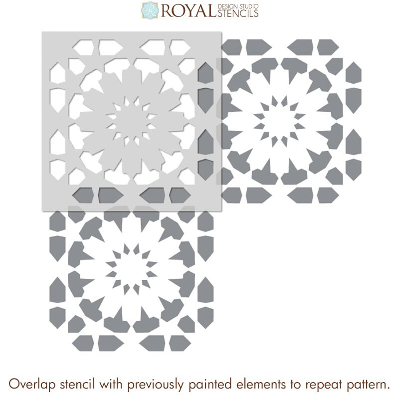 Moroccan Wall Stencil – Geometric Tile Pattern for Painting - Etsy