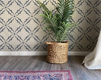 Mid Century Trellis Wall Stencil - Modern Contemporary Wallpaper Design for Painting Accent Wall Art
