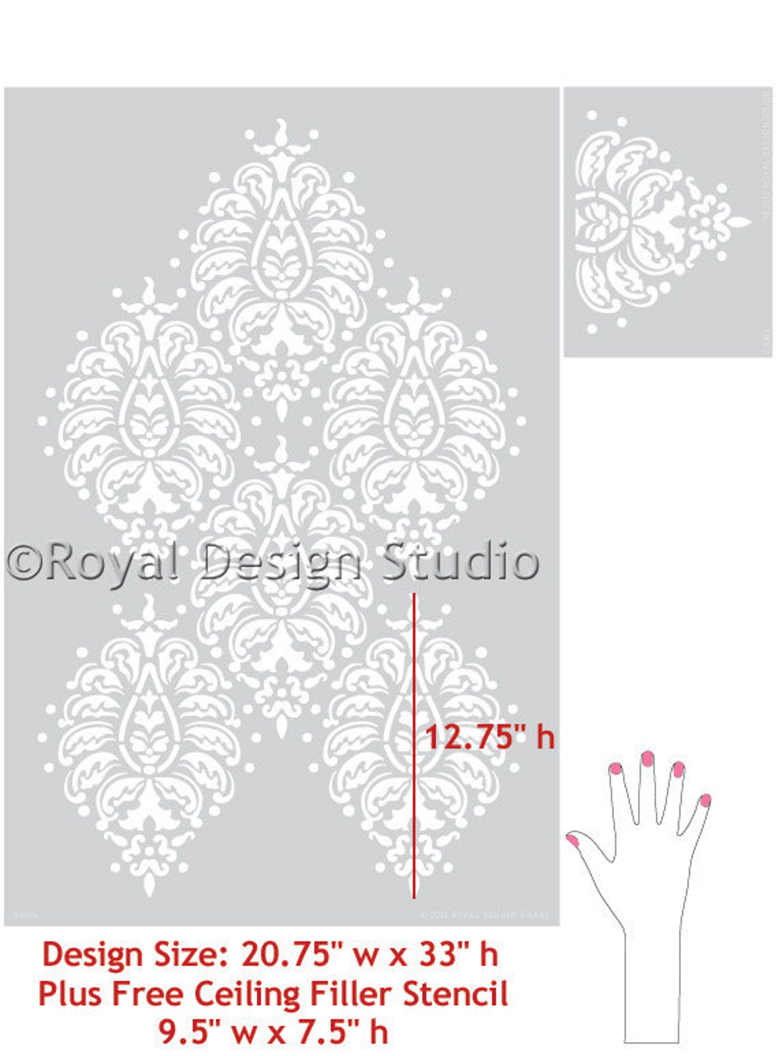 Large Paisley Wall Design Stencil for Painting Bohemian Indian | Etsy