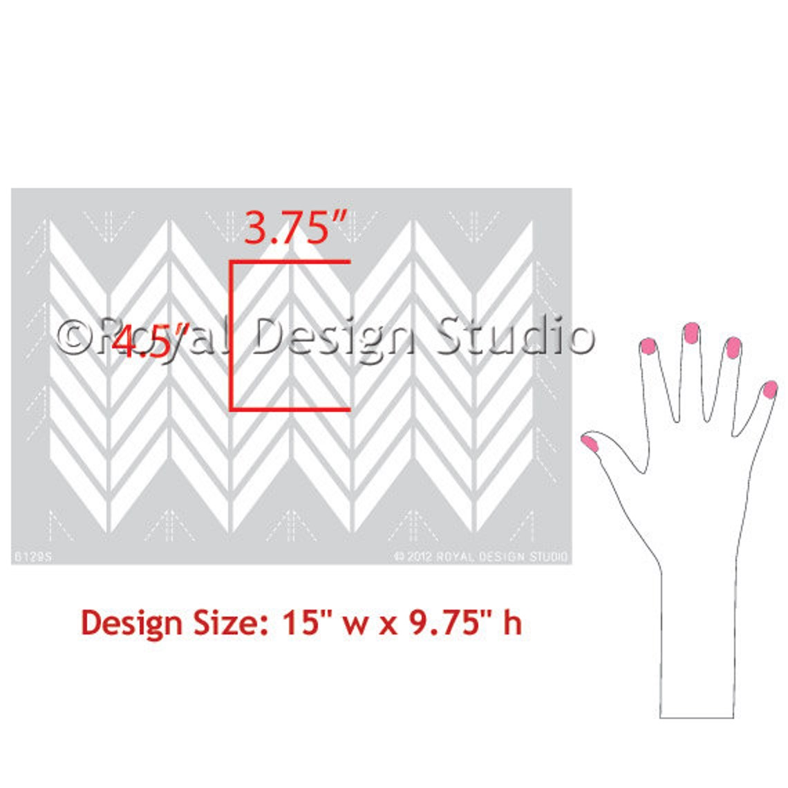 Zig Zag Wall Stencil Paint Herringbone Pattern for a Etsy