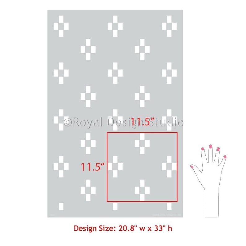 Four Square Check Modern Wall Stencil | Modern Geometric Reusable Wall ...