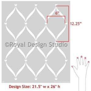 Ribbon Lattice Trellis Wallpaper Wall Stencil Pattern Painting Large Classic Wall Designs for Bedroom, Living Room, Nursery Mural image 2