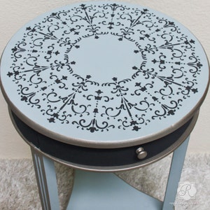 Italian Medallion Furniture Stencil Painting Tables and Dressers with Classic European Designs image 1