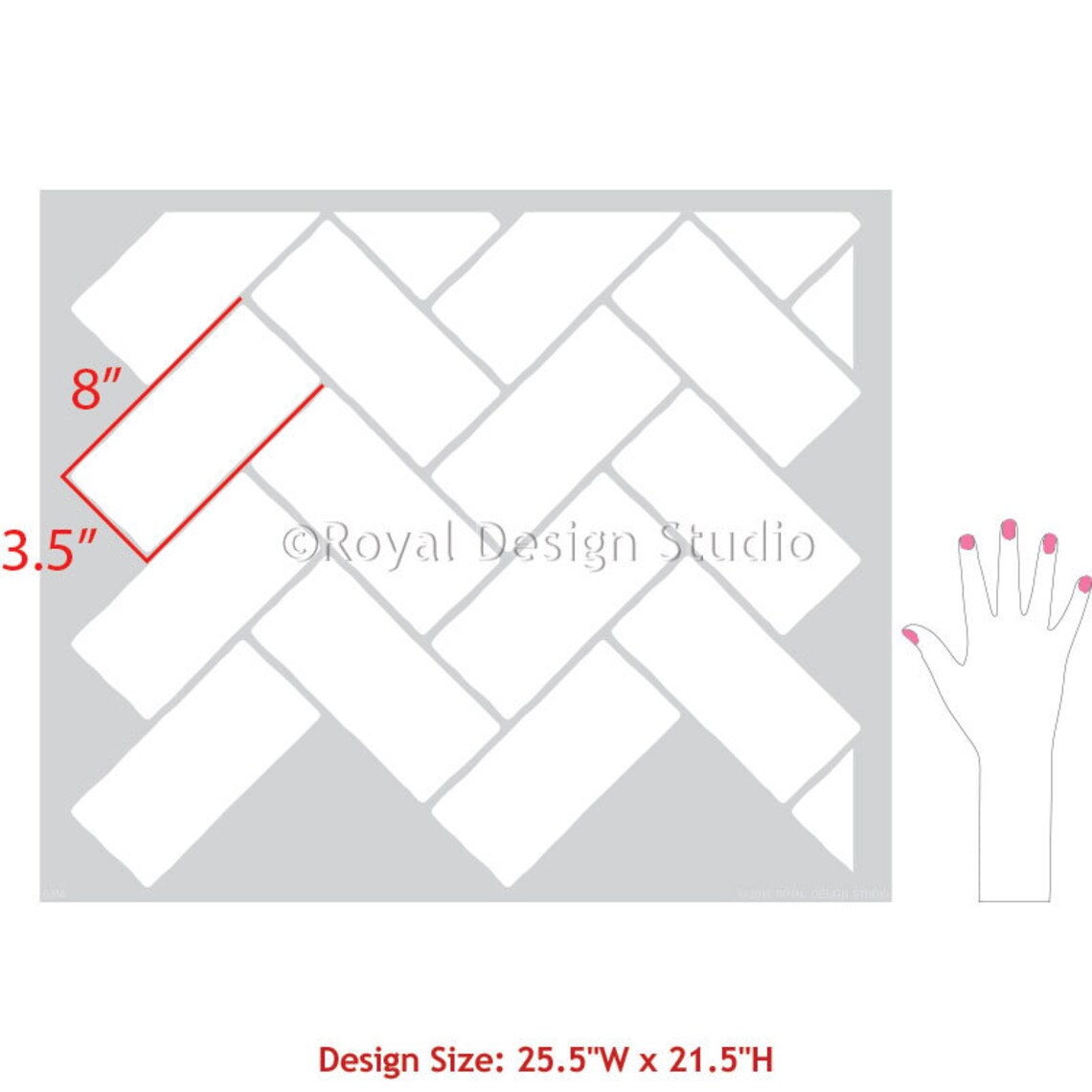 Herringbone Brick Stencil for Painting Floors - DIY Brick Floor Design ...