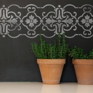 Granada Wall Border Stencil - Spanish Wall Decor - European DIY Wall Mural Designs