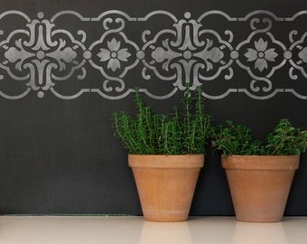 Granada Wall Border Stencil – Spanish European Decor