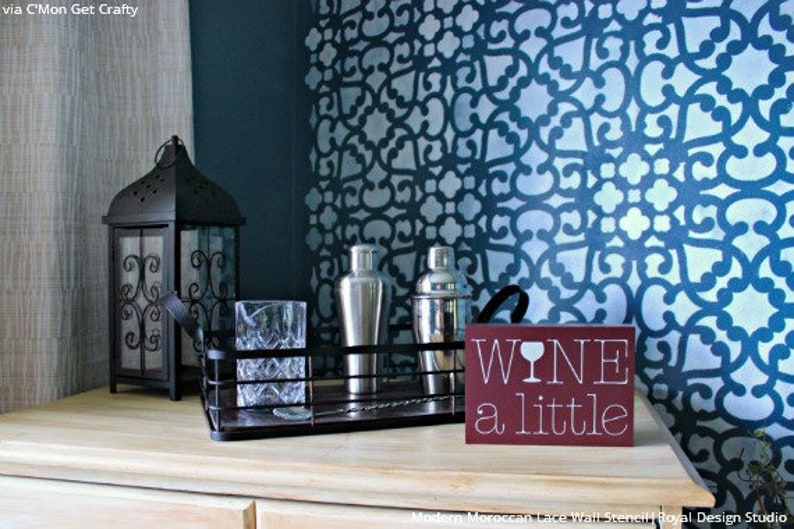 Modern Moroccan Lace Wall Stencils - Painting Decorative Wall Pattern ...