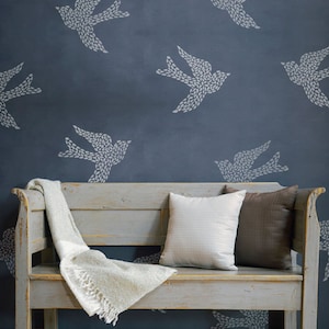 Large Bird Wall Art Stencil - Custom Wall Decal Design for Painting Nursery, Kids Room, Feature Wall