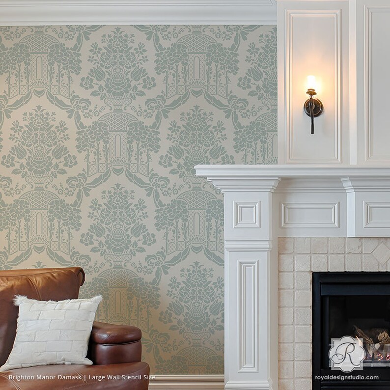 Large Damask Wall Stencil Classic Traditional Wallpaper Look - Etsy
