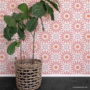 Baraka Tile Allover Wall Stencil - Large Stencils - Moroccan Tiles Stencil - Geometric Tile Stencil - Bohemian Stencils for DIY Boho Decor