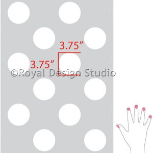 Large Polka Dot Wall Stencil Painting Decal Dots on Feature Wall in Nursery, Girls Room, Kids Room image 3