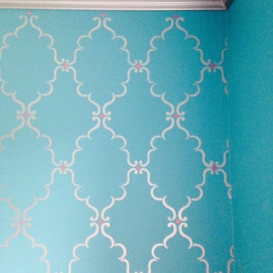 Indian Trellis Allover Wall Stencil for Designer Wallpaper Look Decorative Stencils for DIY Room Makeover image 8