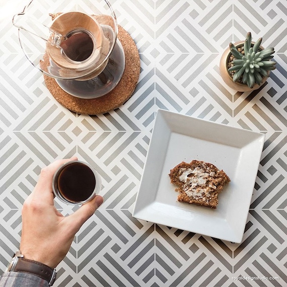 Optical Illusion Tile Pattern Stencil Small Tile Furniture Etsy